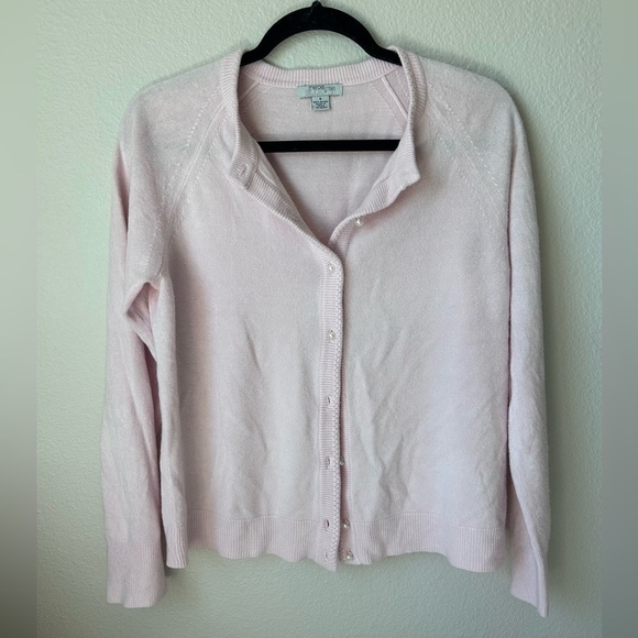 Mercer Street Studio Sweaters - Mercer Street Small Baby pink Pearl Button Soft Cardigan Sweater Macys